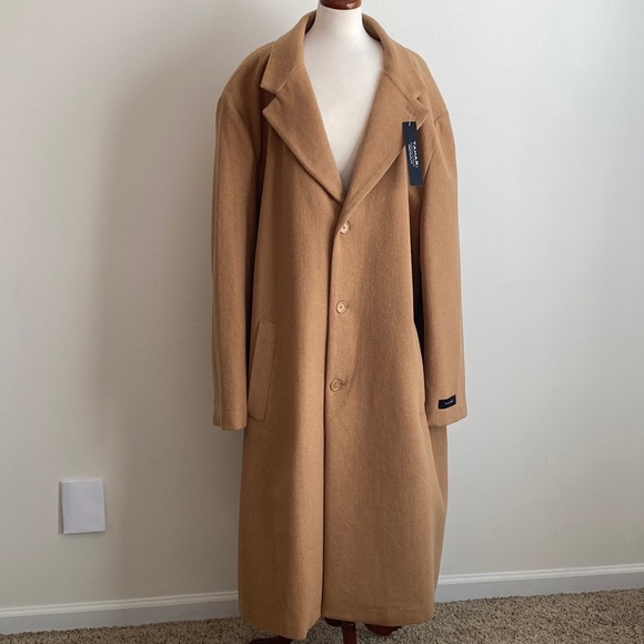 TAHARI Wool Blend Long Coat in Camel Size 24 or 5XL - Picture 1 of 12